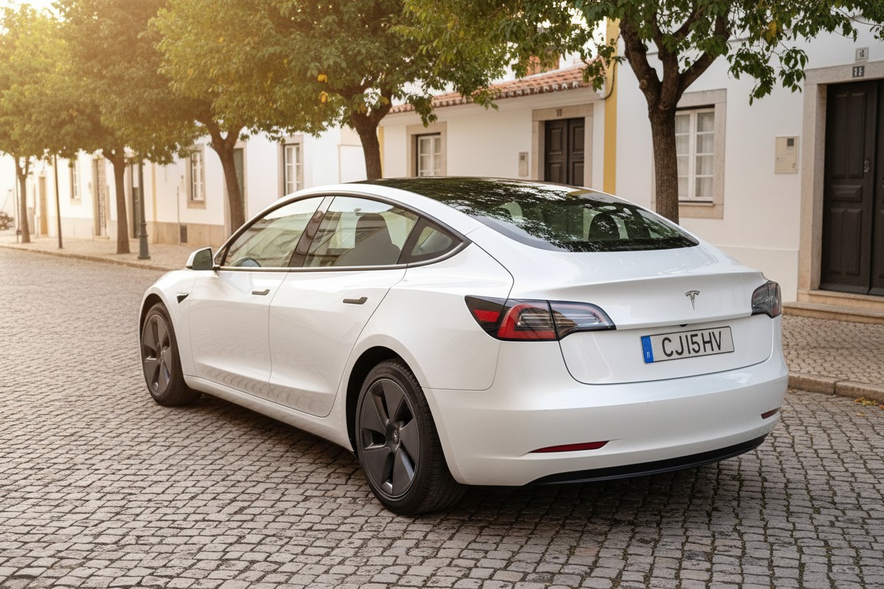 
								Tesla Model 3 cheio									