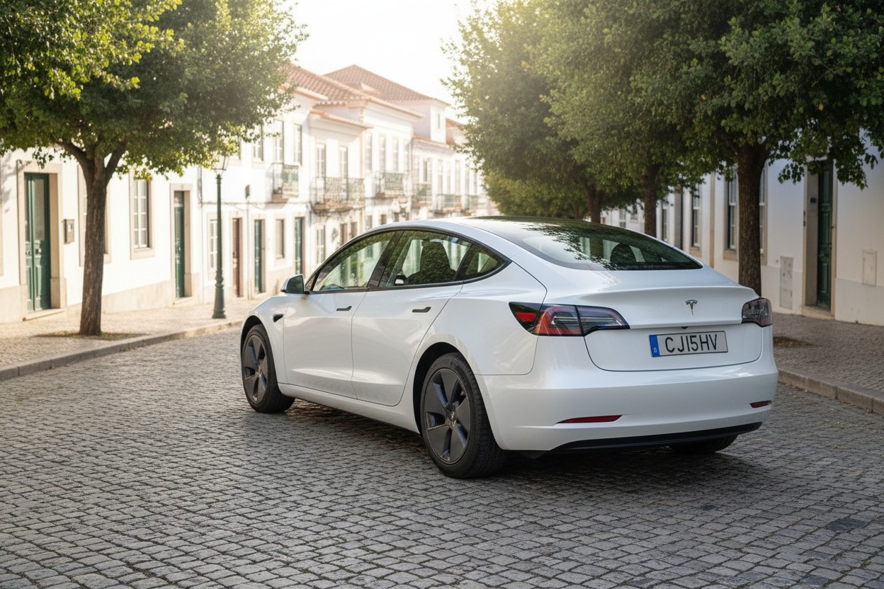 
								Tesla Model 3 cheio									