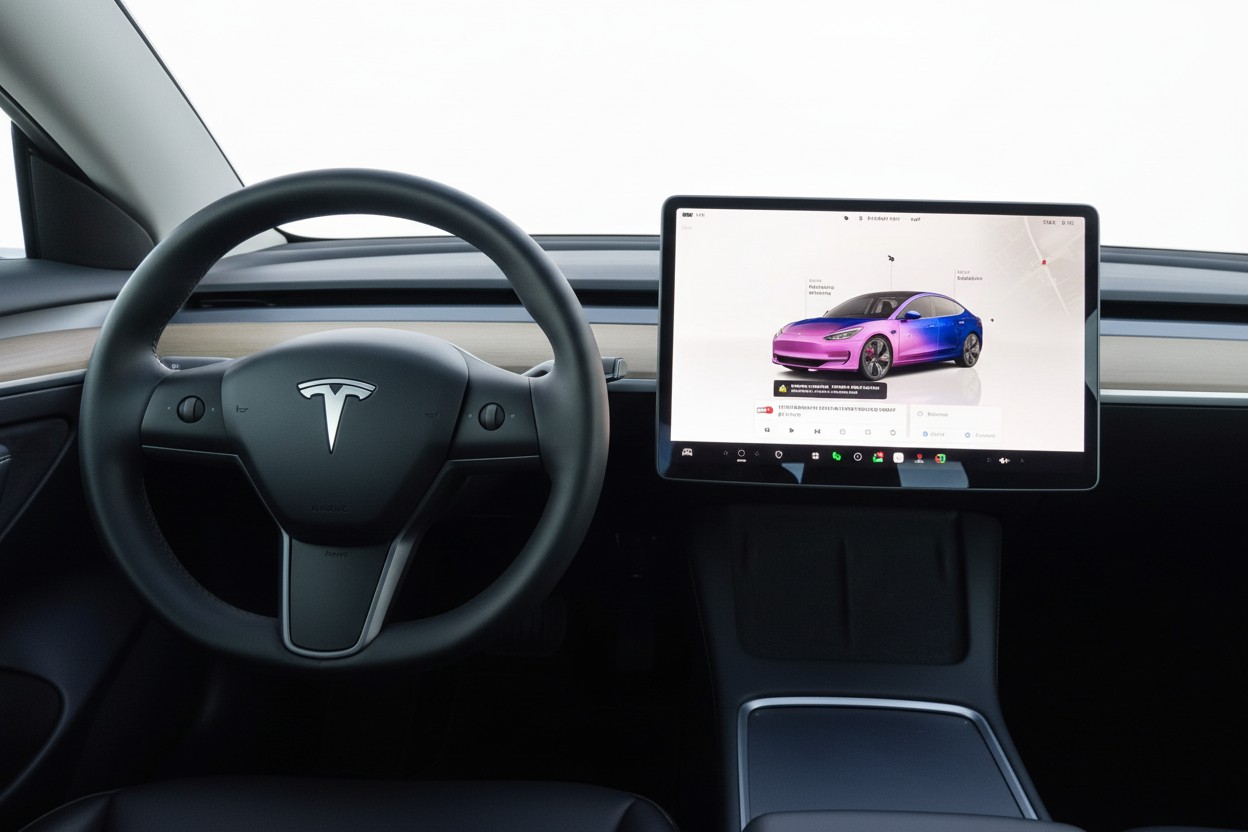 
								Tesla Model 3 cheio									